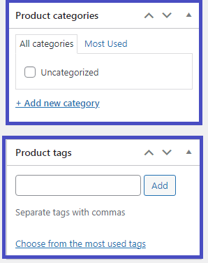 Add Product Categoies and Tags RealBSG