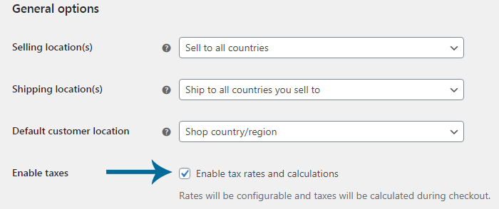 Check the Enable Taxes and Calculations Box