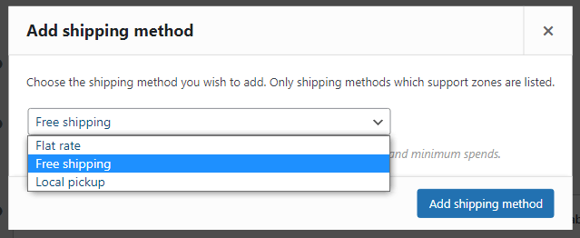 Choose a Shipping Method For a Shipping Zone in WooCommerce