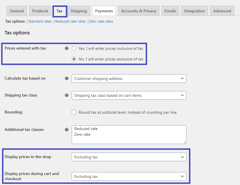 Setting Up Taxes in WooCommerce