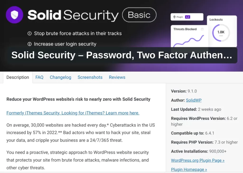 Solid Security (iThemes Security) Plugin (1)