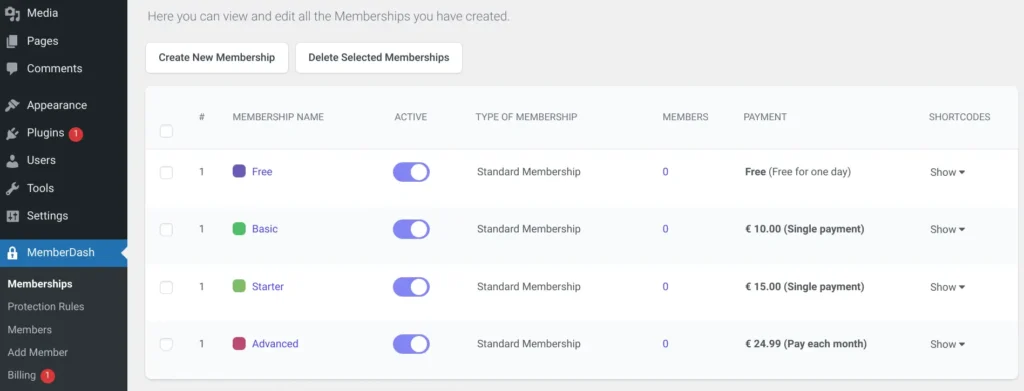 Flexible Memberships Feature in MemberDash
