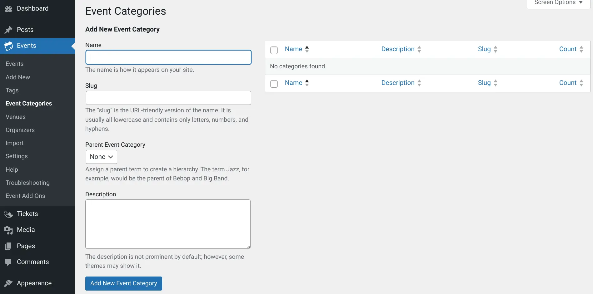 Create an Event Category - The Events Calendar Plugin