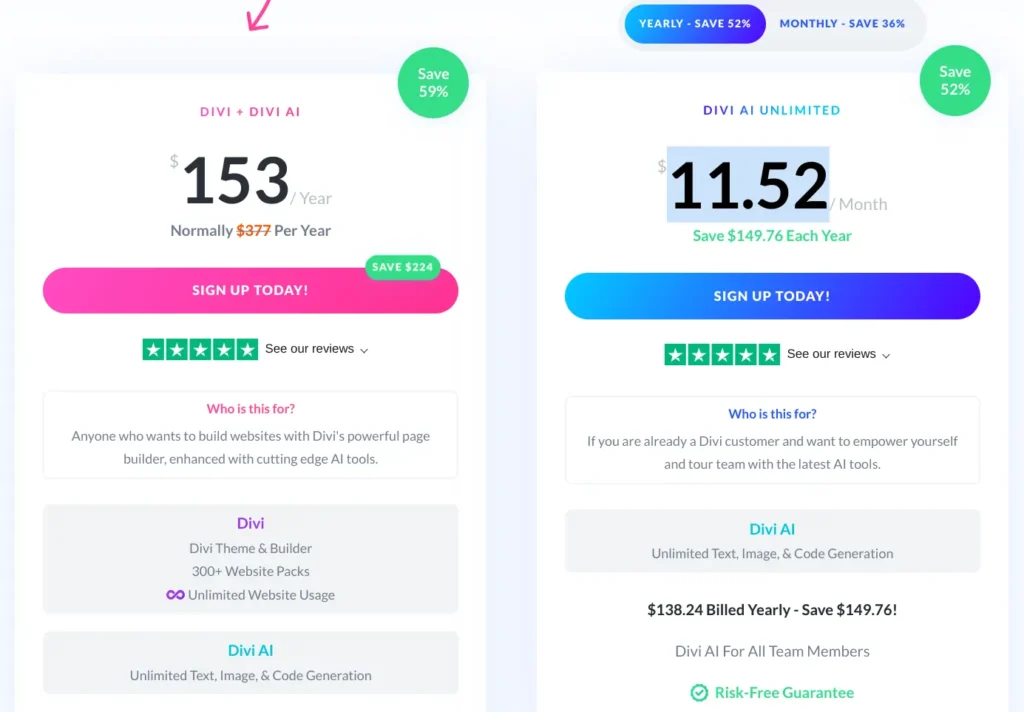 DIVI AI Pricing