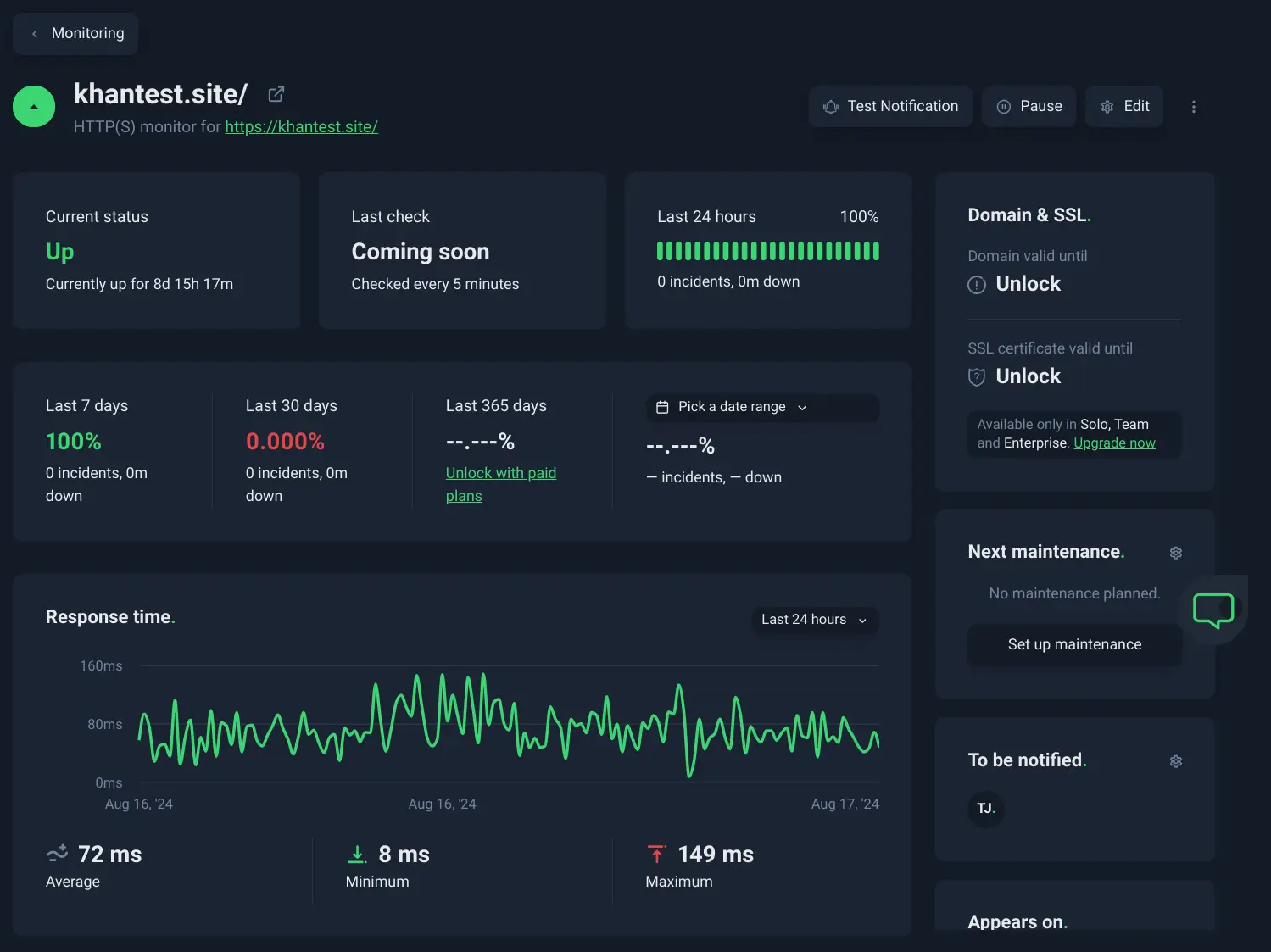 HostArmada Uptime Monitoring Report